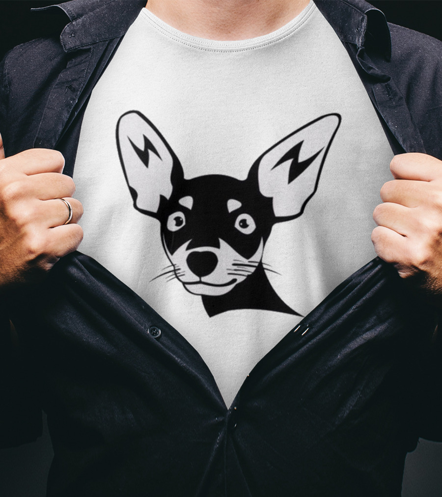 Chihuahua Dog Face Minimalist T-Shirt