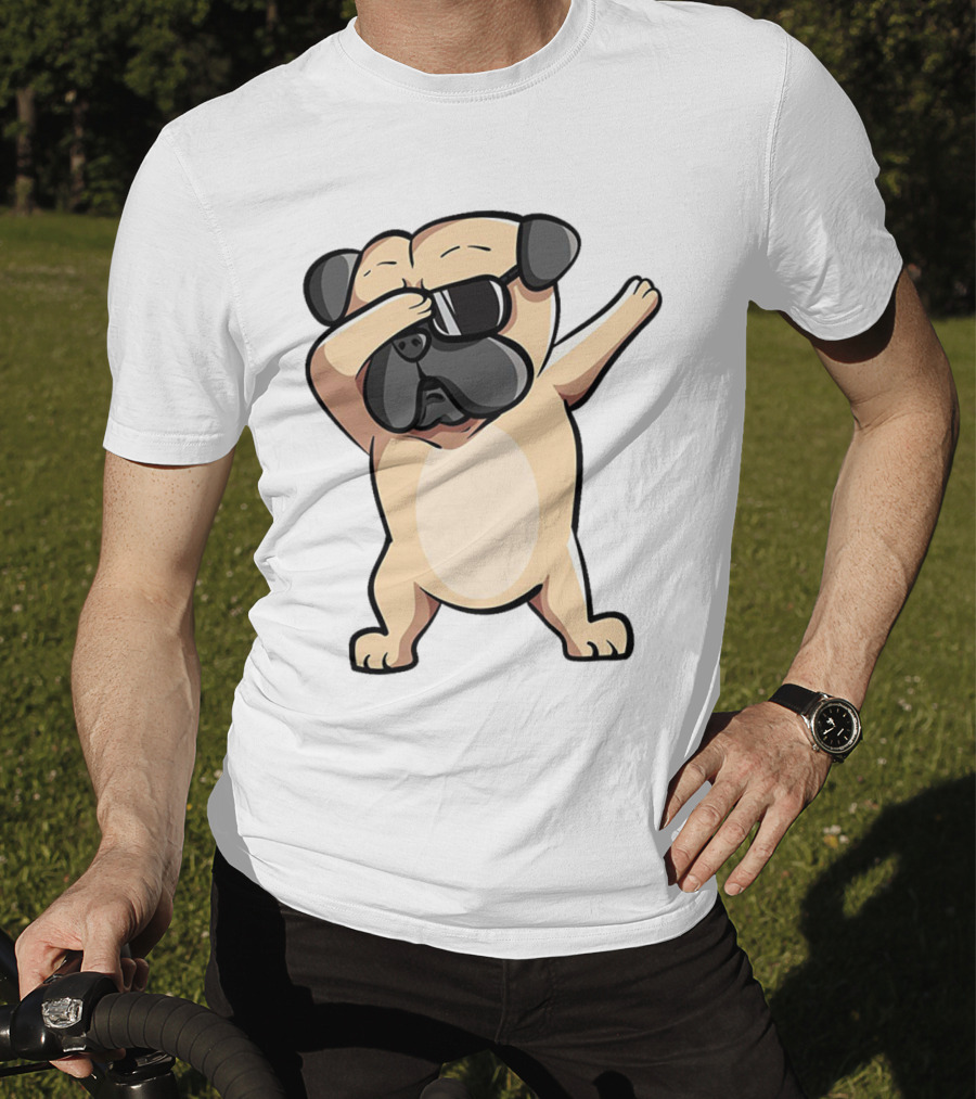 Cool Dabbing Pug With Sunglasses Cute Funny Dog Dab AZP T-Shirt