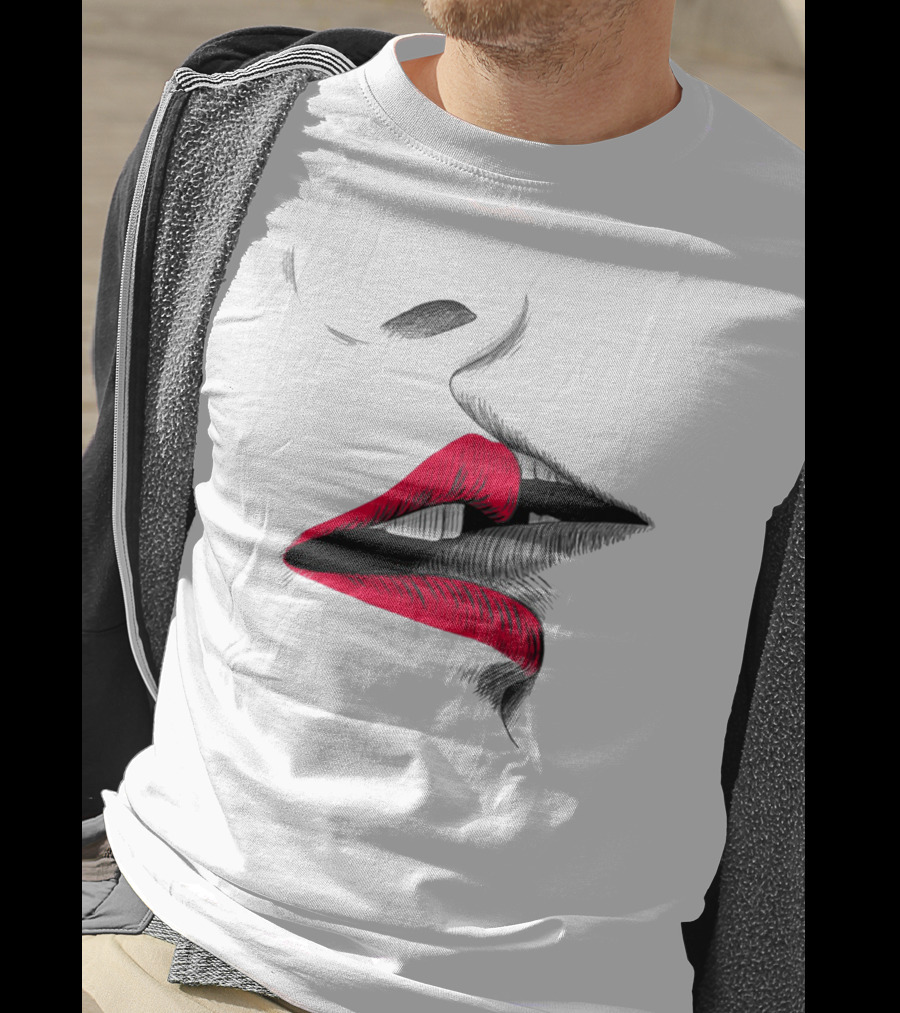 Good Morning I Love You Cool Red Lips T-Shirt