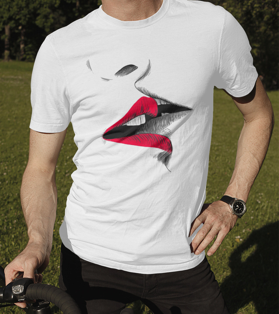 Good Morning I Love You Cool Red Lips T-Shirt