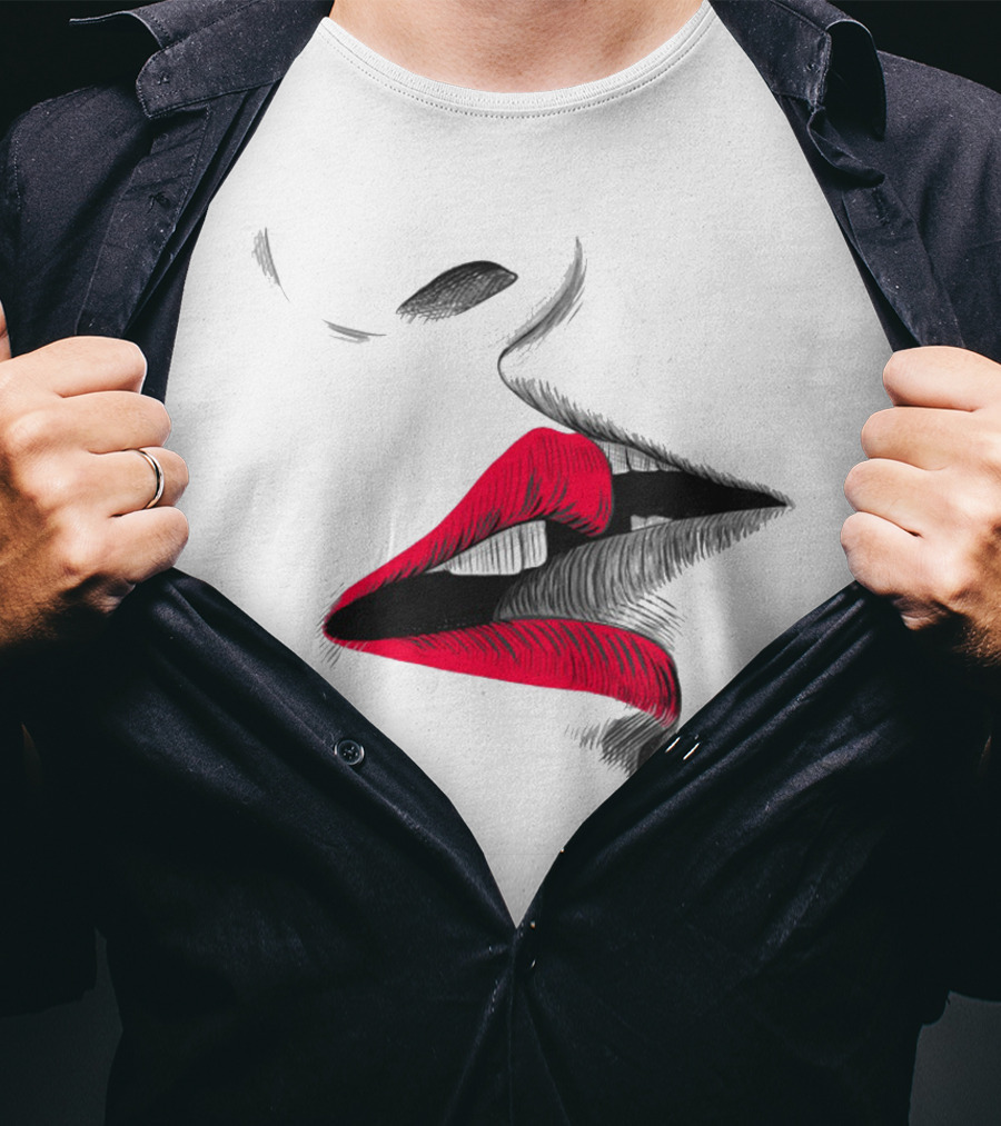 Good Morning I Love You Cool Red Lips T-Shirt