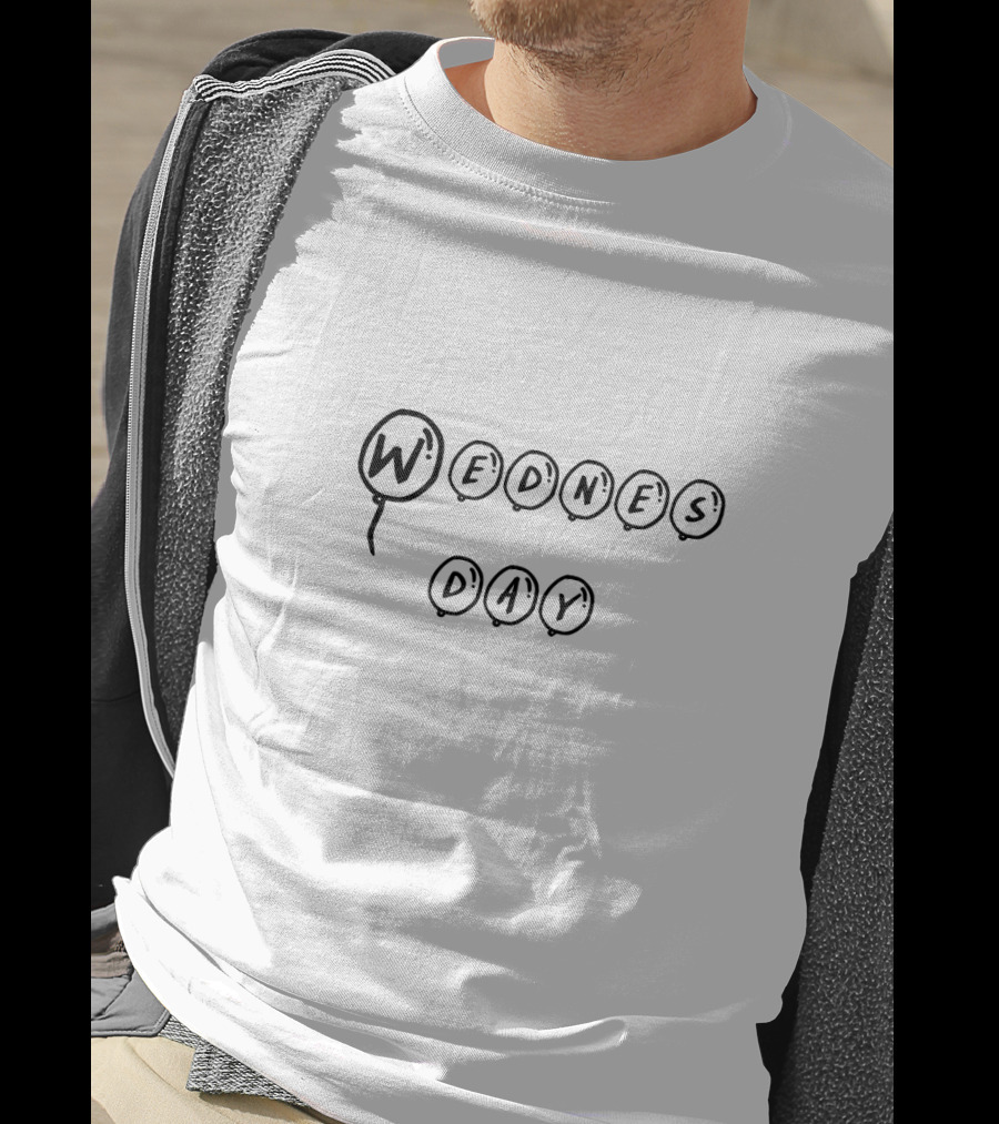 Wednesday Balloon Letters Floating Playful Typography T-Shirt