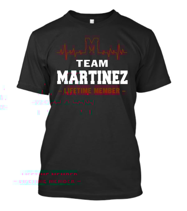 Team Martinez Lifetime Member Red Heartbeat Line M T-Shirt