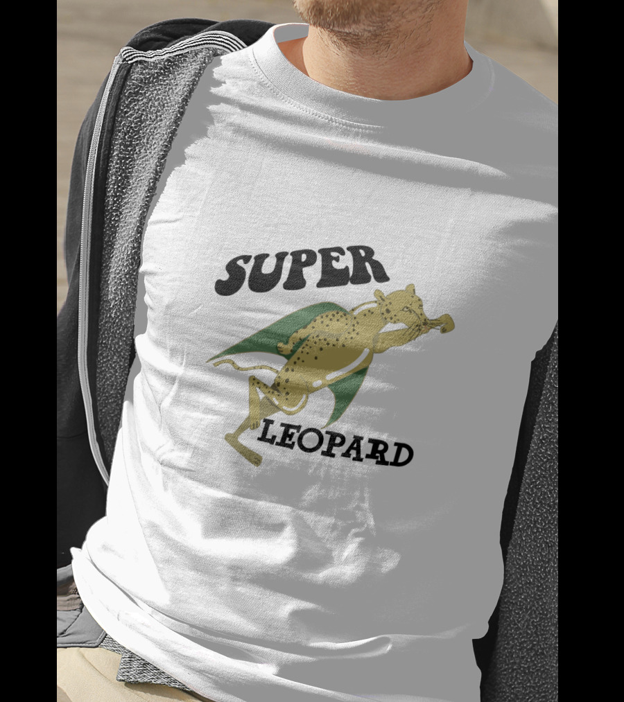 Super Leopard Flying Cape Hero Leap T-Shirt