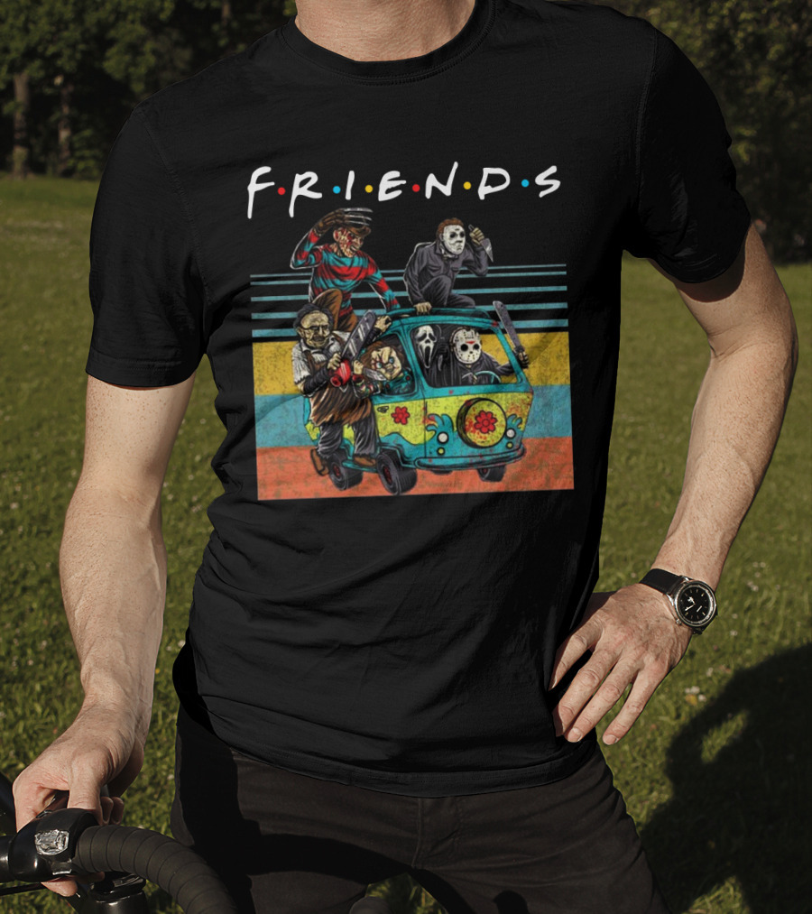 Friends Horror Icons Massacre Machine Cartoons T-Shirt