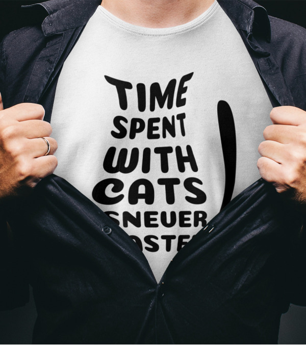 Time Spent With Cats Is Never Wasted Cat T-Shirt
