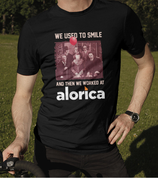 We Used To Smile Horror Characters Then We Worked At Alorica Balloon Image T-Shirt