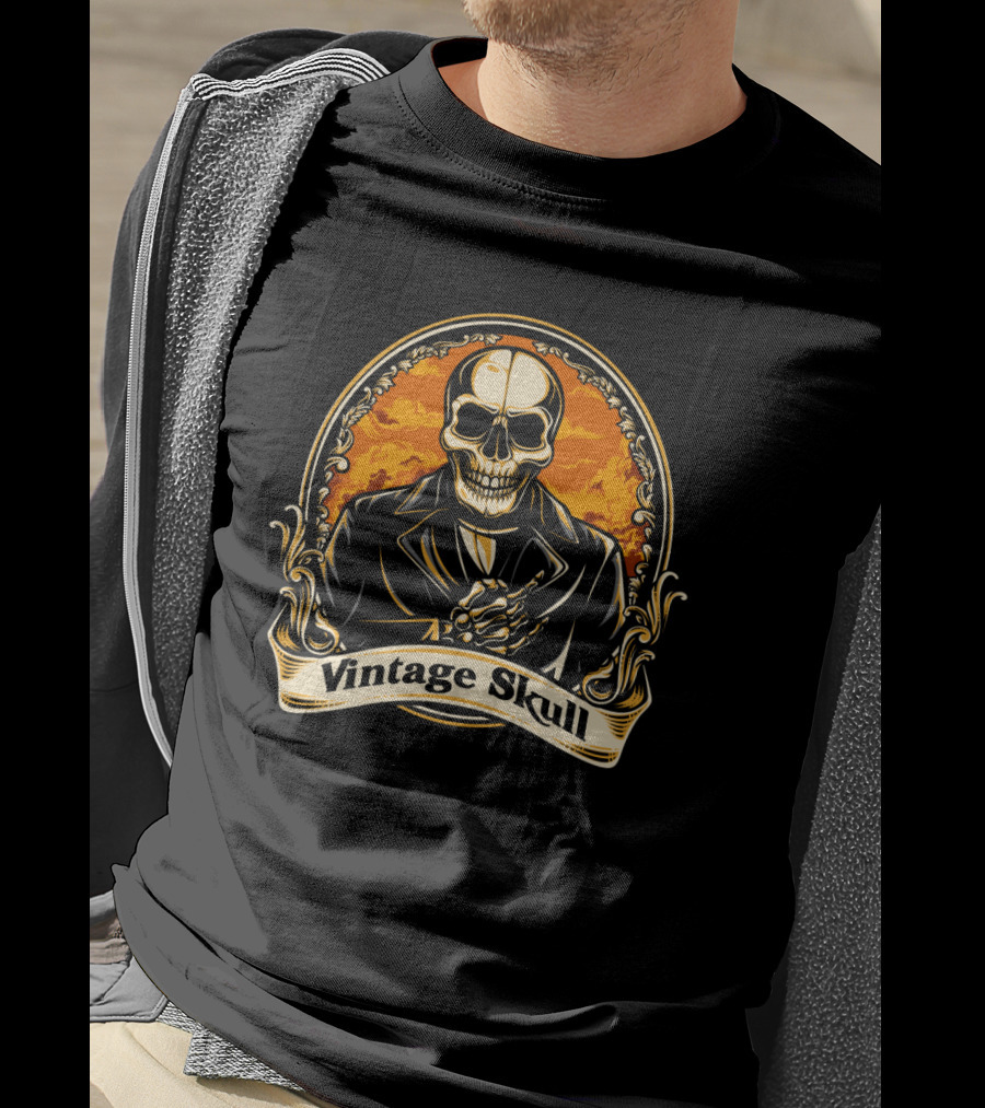 Vintage Skull Vintage Suit Iconic T-Shirt