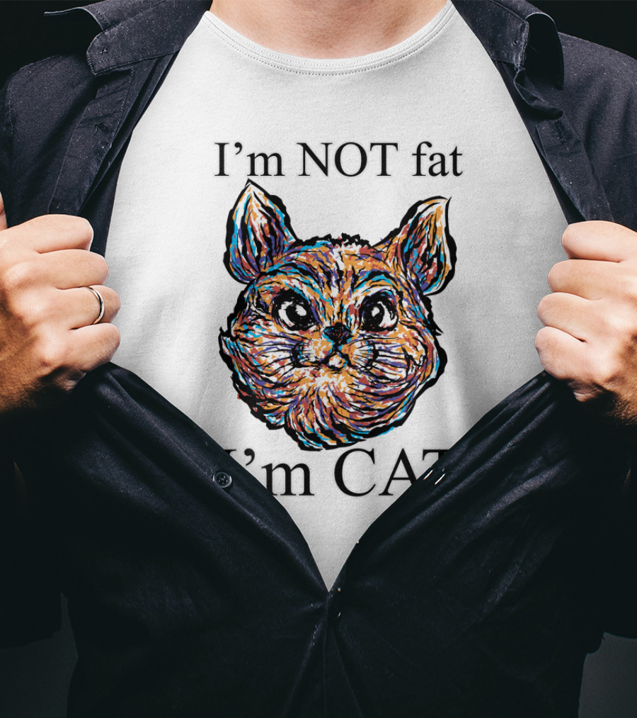 I'm NOT Fat I'm CAT Colorful Kitty T-Shirt