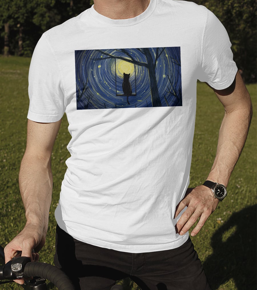 Cat Impression Starry Night Cute Series T-Shirt