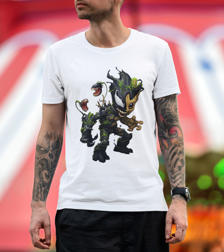 Baby Groot Venom Mashup Character Fusion T-Shirt