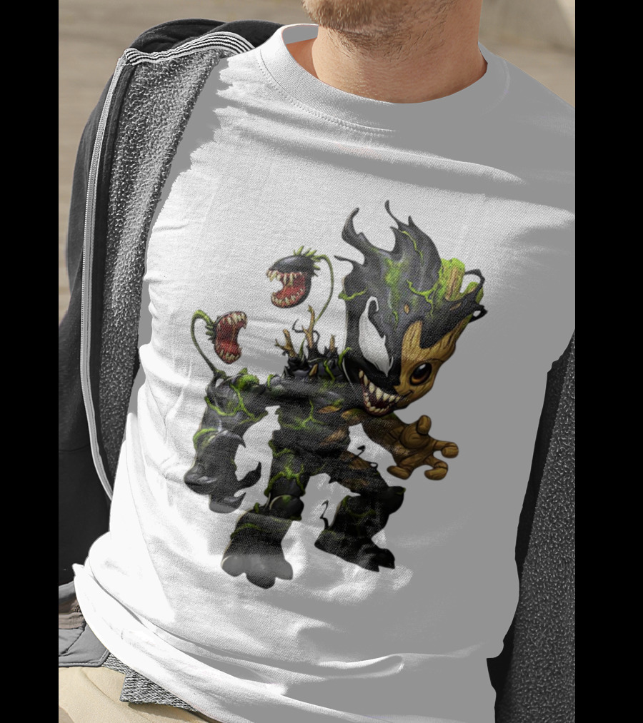 Baby Groot Venom Mashup Character Fusion T-Shirt