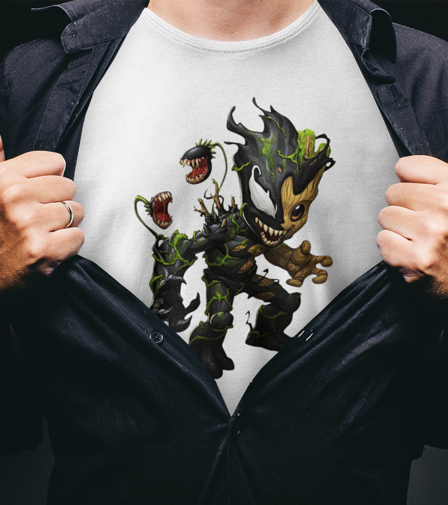 Baby Groot Venom Mashup Character Fusion T-Shirt