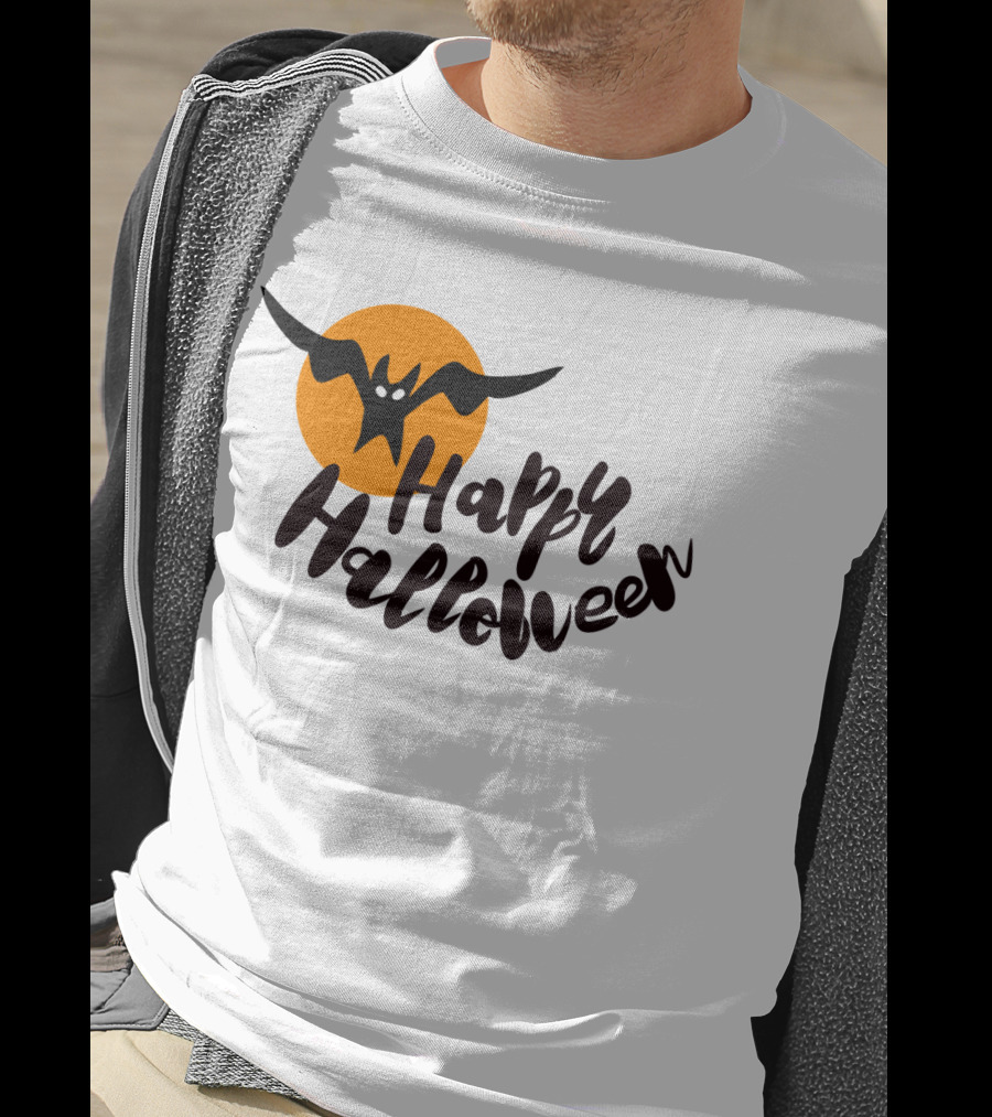 Happy Halloween Cartoon Bat T-Shirt