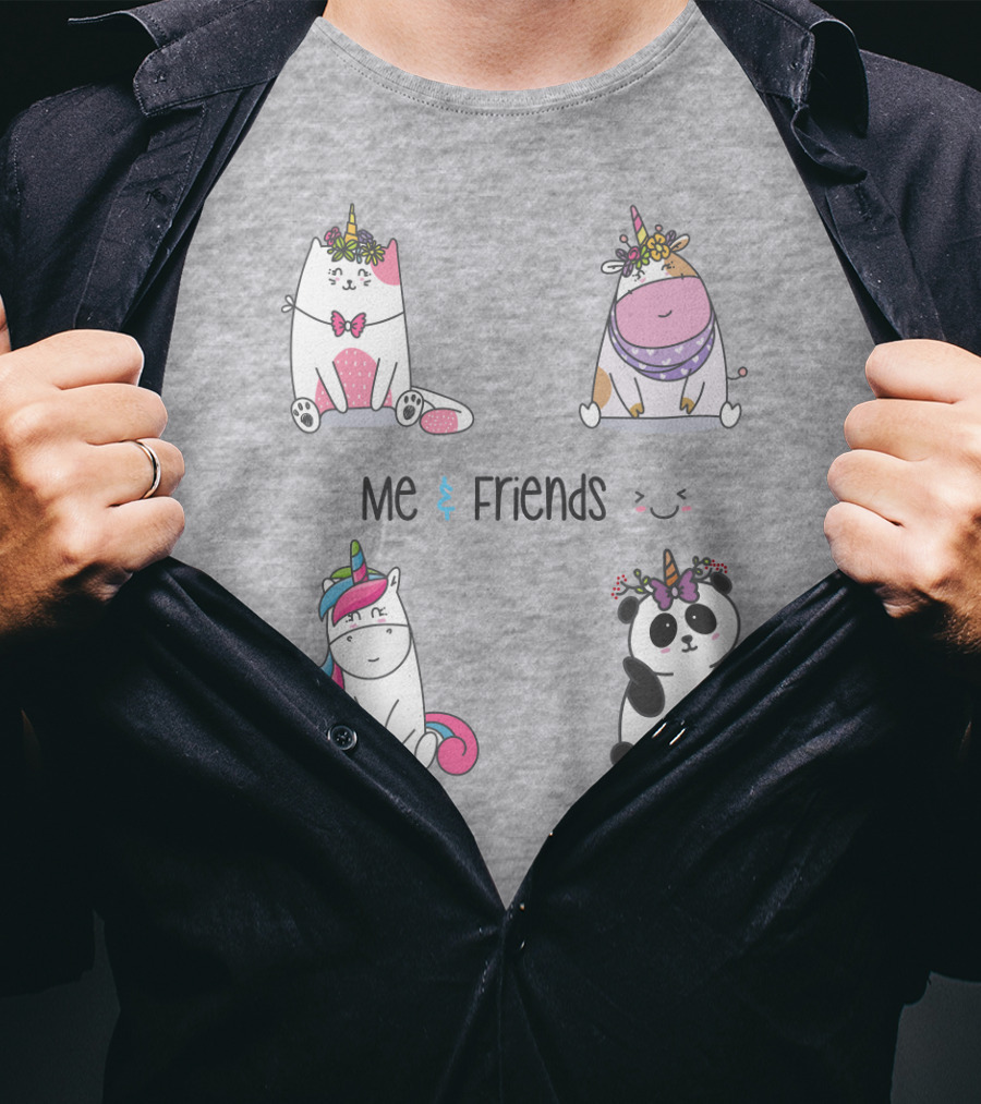 Me And Friends Cute Animal Collection T-Shirt