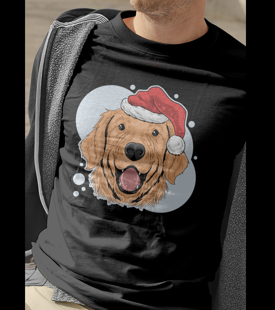 Christmas Dog Santa Claus Hat T-Shirt