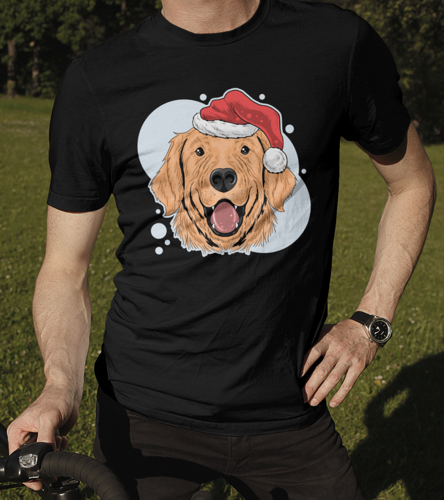 Christmas Dog Santa Claus Hat T-Shirt