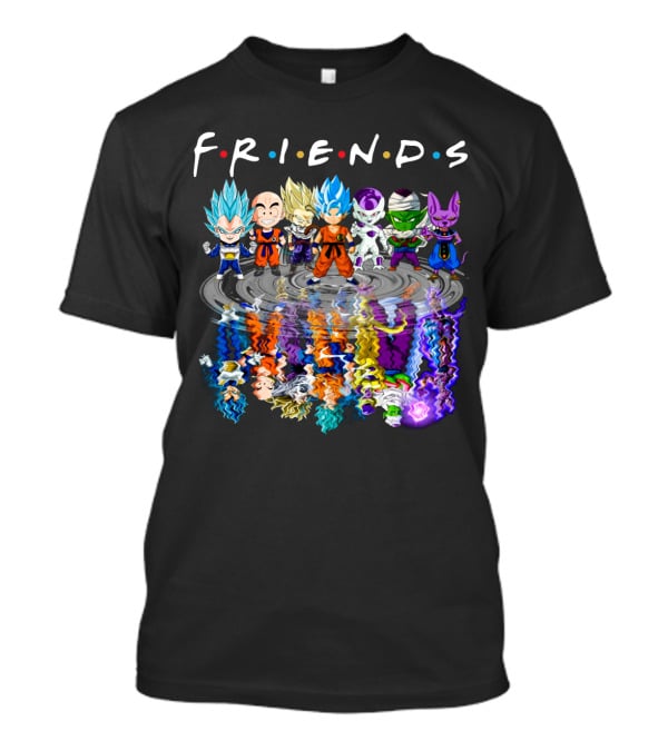 F.R.I.E.N.D.S Goku Vegeta Krillin Piccolo Frieza Beerus Dragon Ball Crossover T-Shirt