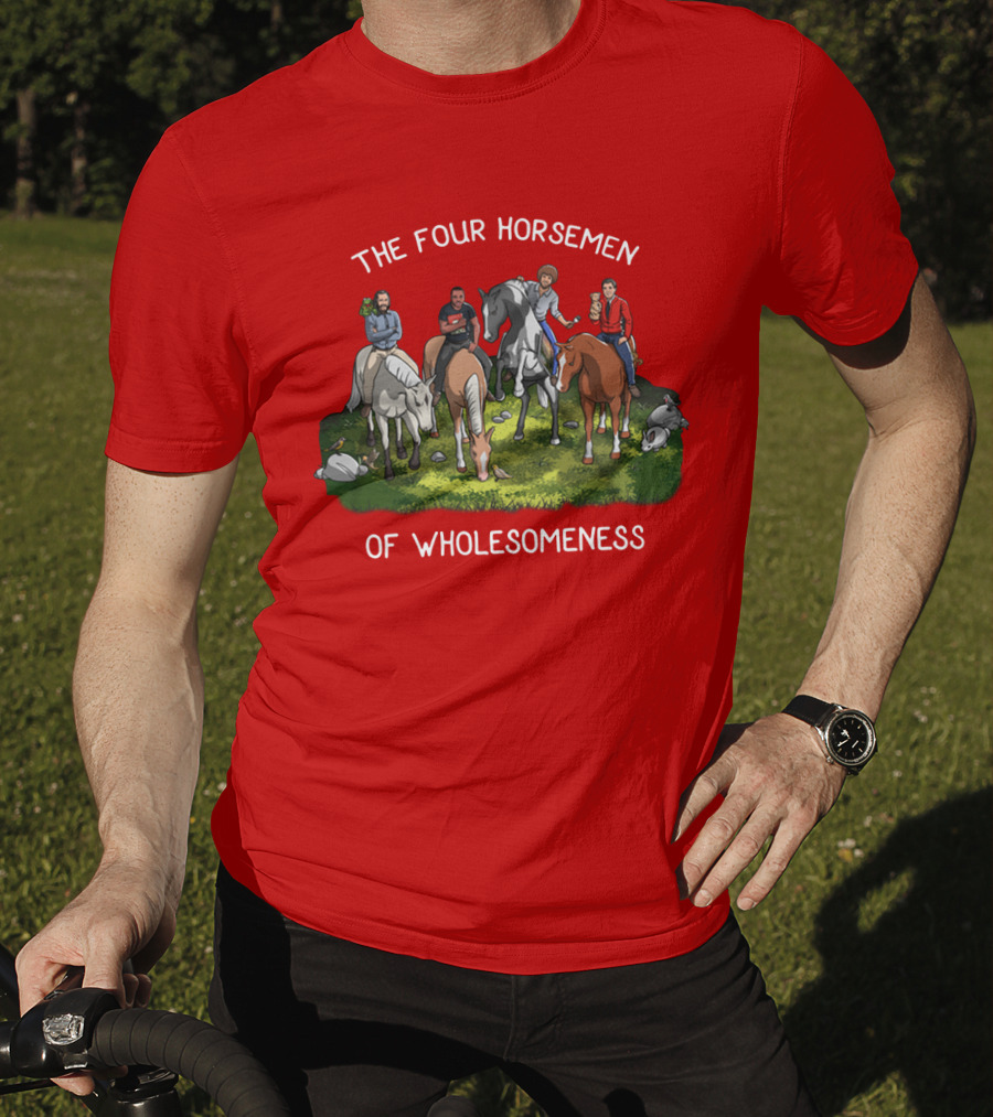The Four Horsemen Holding Cats And Dogs Of Wholesomeness T-Shirt