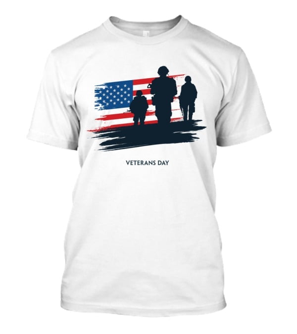 Veterans Day USA Flag With Soldier T-Shirt