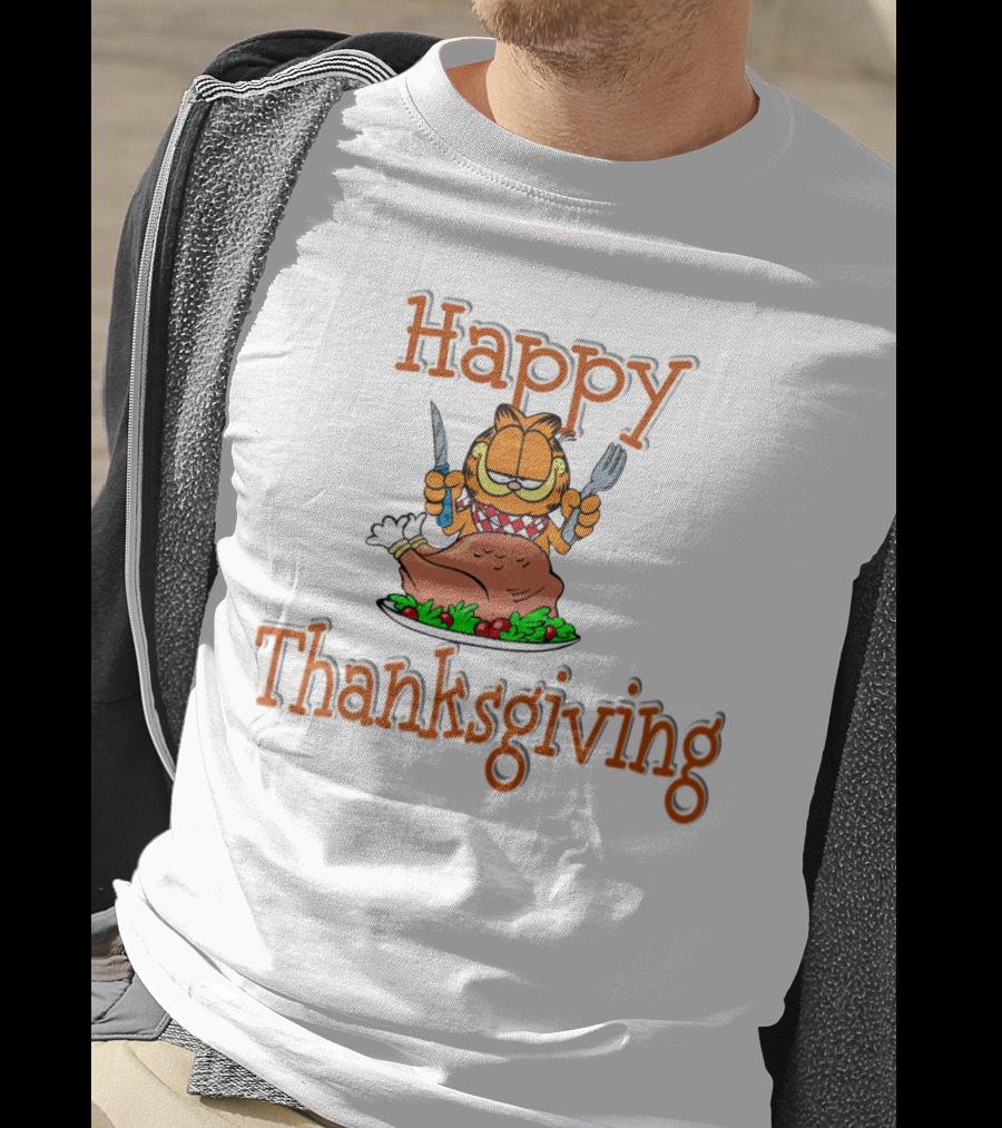 Happy Thanksgiving Garfield Turkey Feast T-Shirt