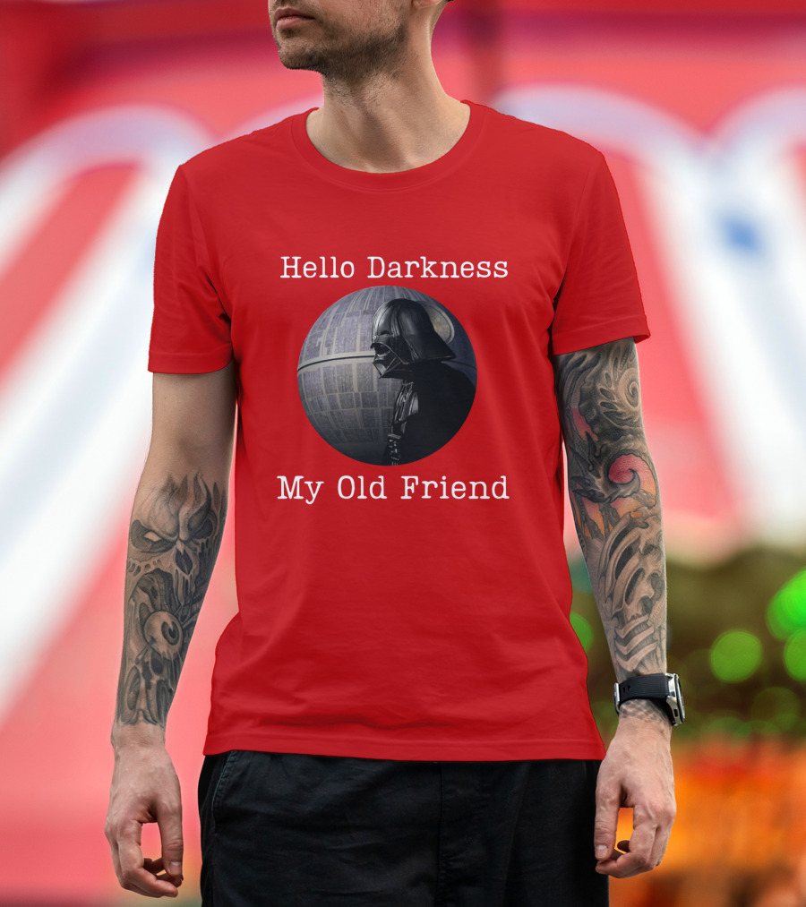 Darth Vader Hello Darkness My Old Friend Death Star T-Shirt