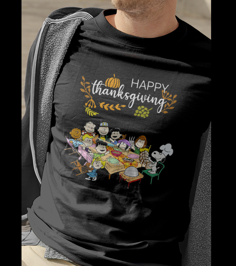 Peanuts Happy Thanksgiving Celebration With Snoopy And Friends T-Shirt