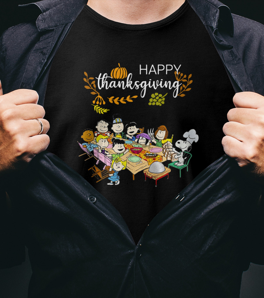Peanuts Happy Thanksgiving Celebration With Snoopy And Friends T-Shirt