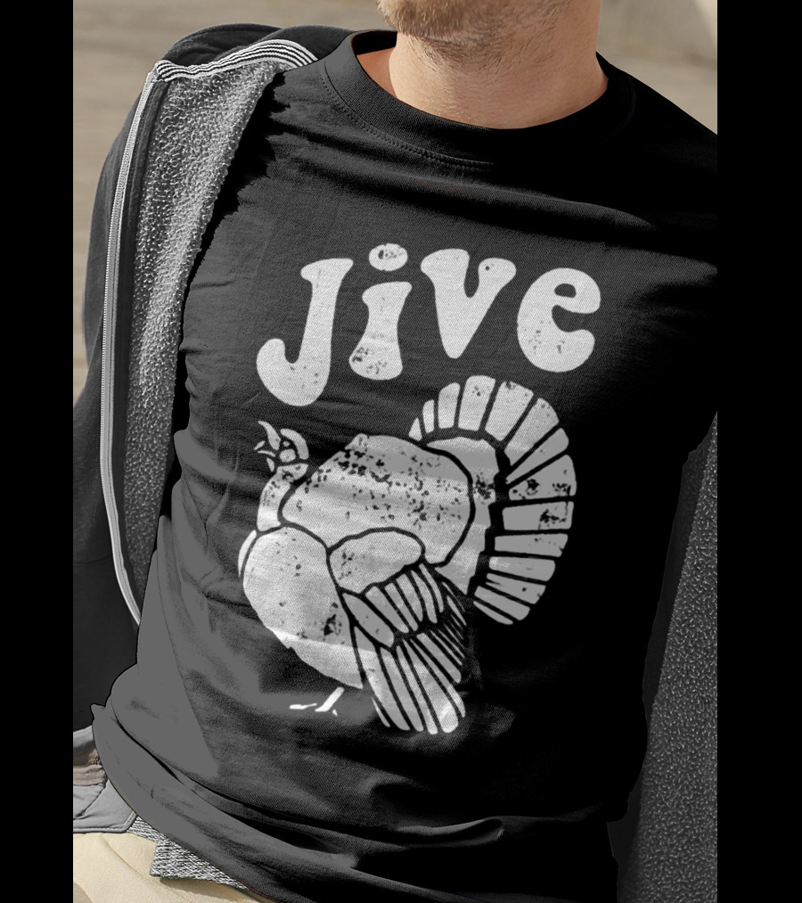 Thanksgiving Jive Turkey Retro Distressed Look T-Shirt