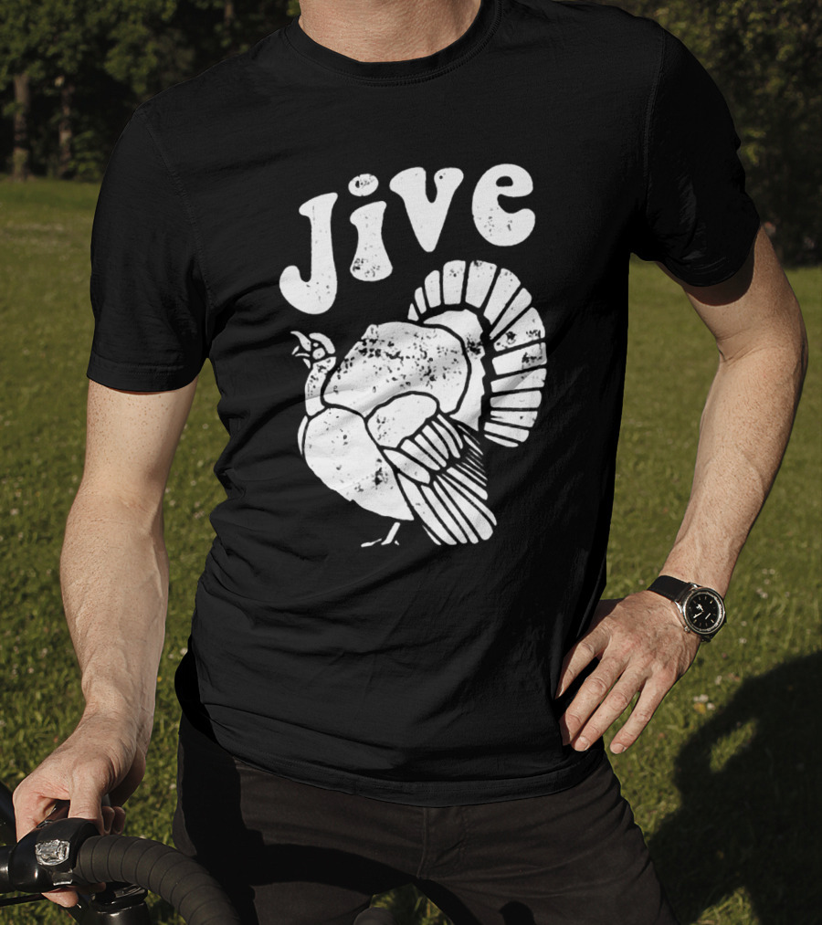Thanksgiving Jive Turkey Retro Distressed Look T-Shirt