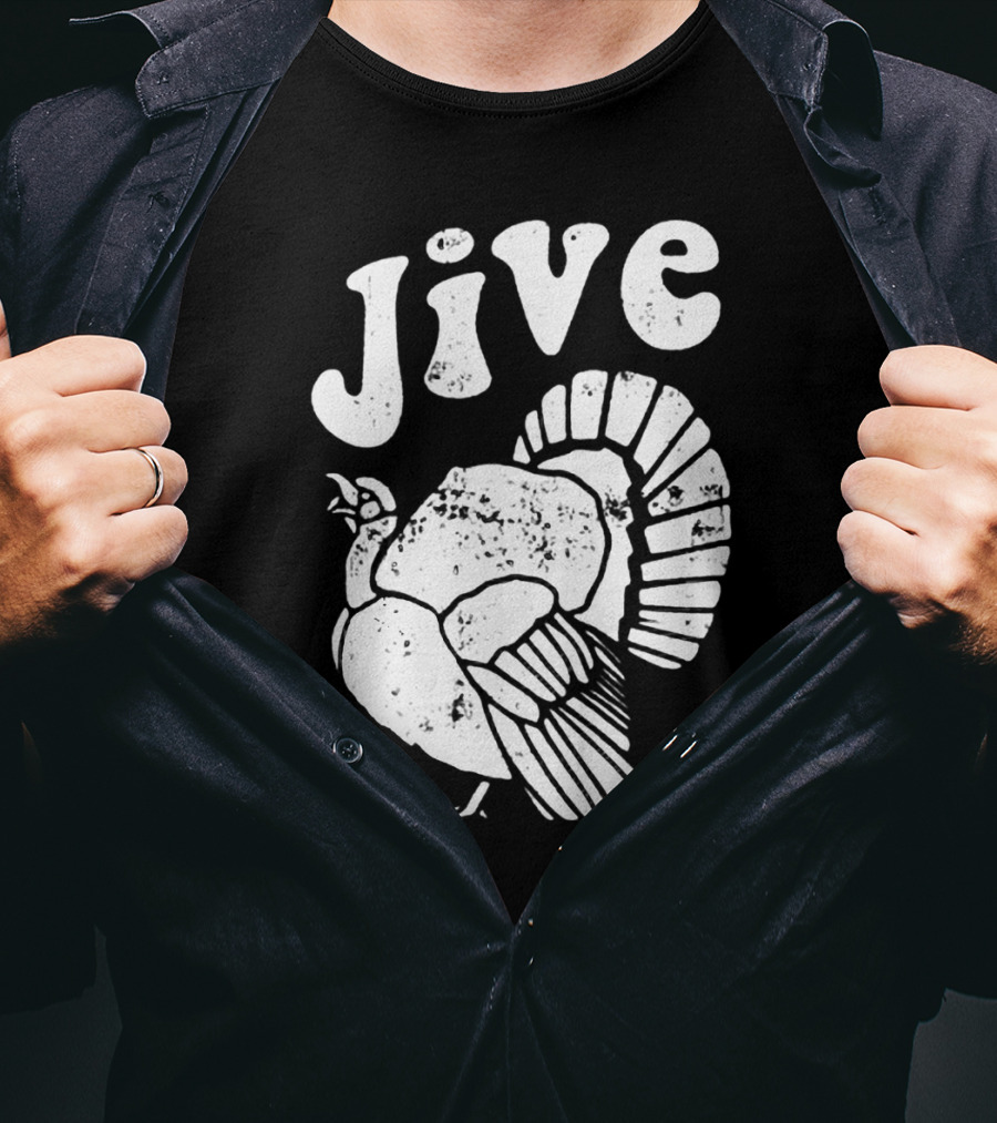 Thanksgiving Jive Turkey Retro Distressed Look T-Shirt