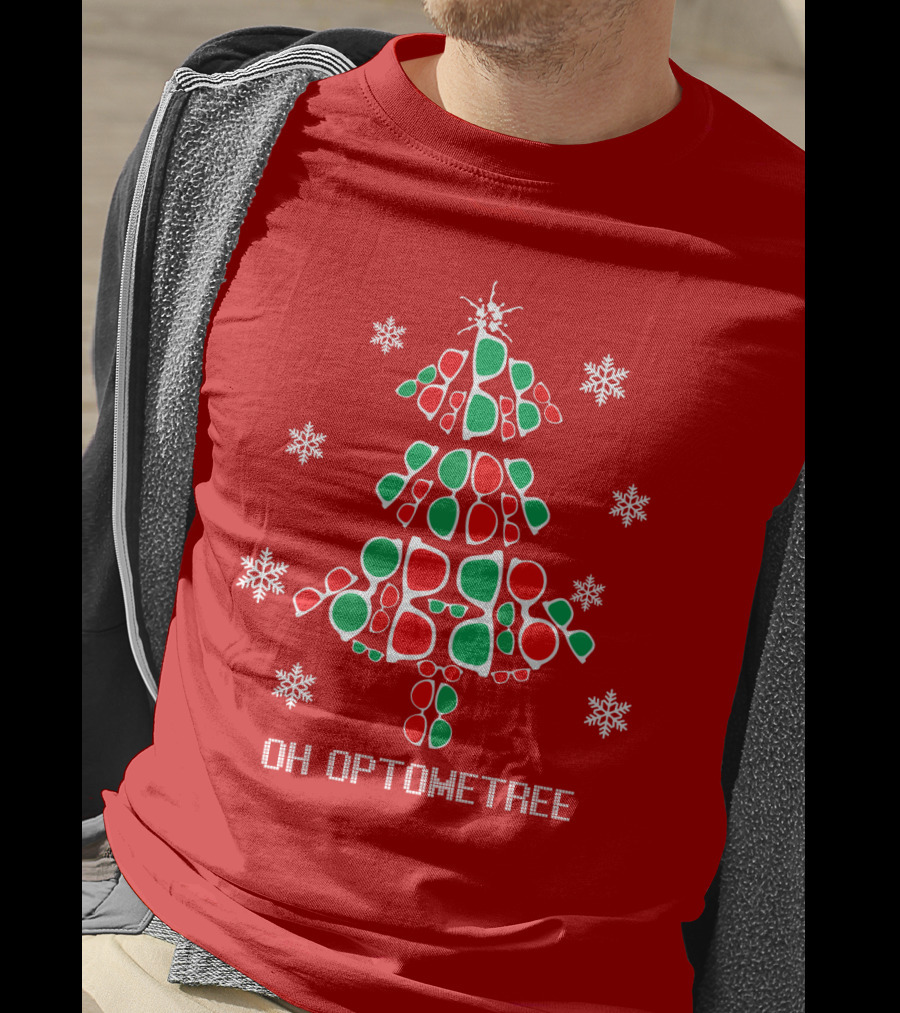 Oh Optometree Christmas Specs And Snowflakes T-Shirt