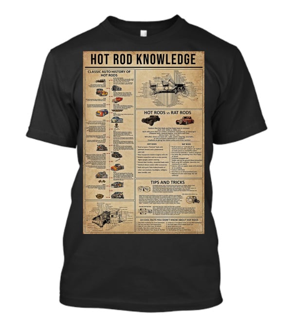 Hot Rod Knowledge Classic Auto History Hot Rods Rat Rods Tips And Tricks Facts T-Shirt