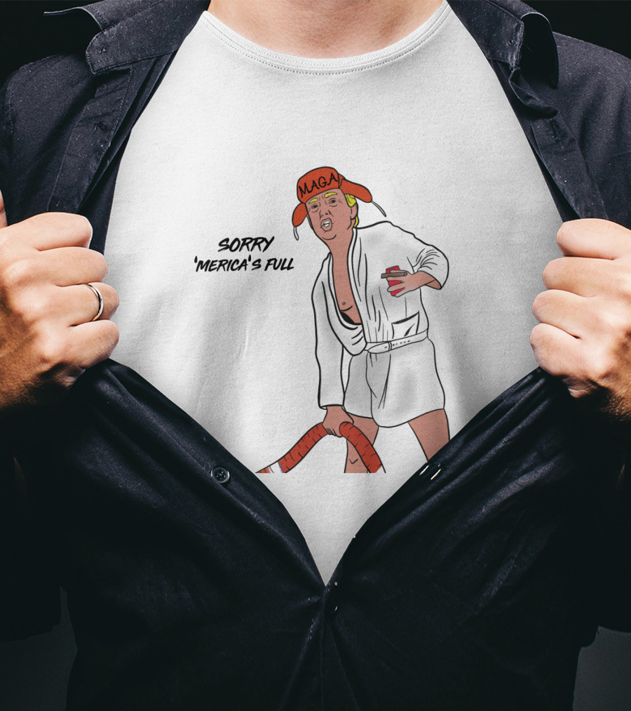 Sorry Merica's Full MAGA Christmas T-Shirt