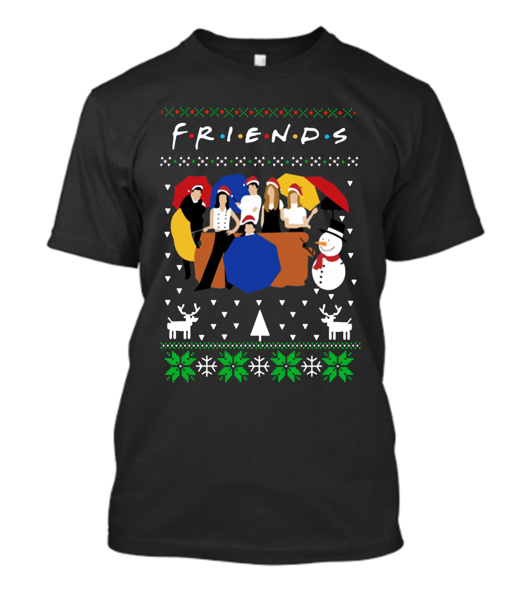 FRIENDS Holiday Umbrella Ugly Christmas T-Shirt