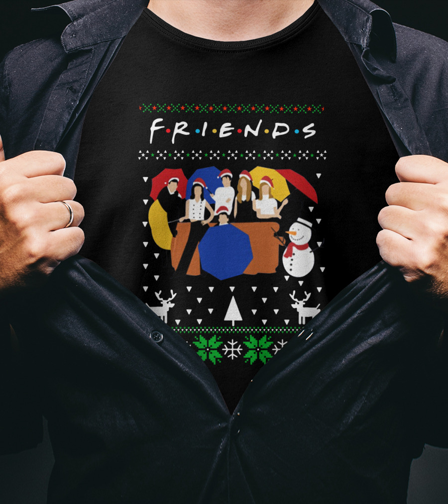 FRIENDS Holiday Umbrella Ugly Christmas T-Shirt