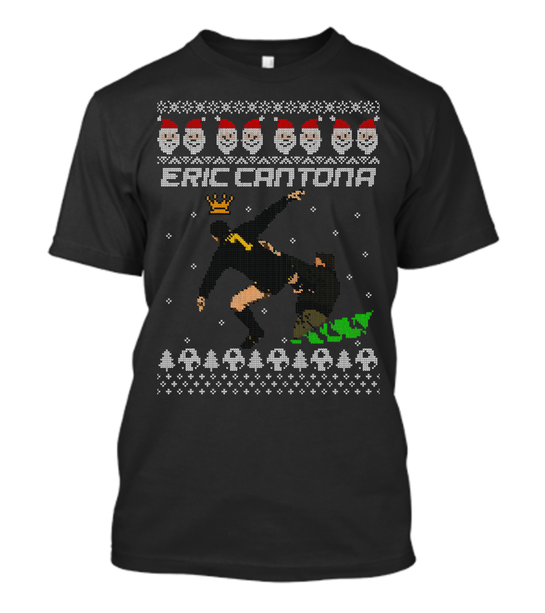 Eric Cantona Kung Fu Kick Crown Christmas T-Shirt