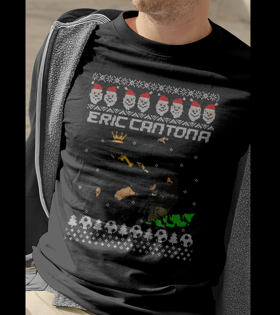 Eric Cantona Kung Fu Kick Crown Christmas T-Shirt