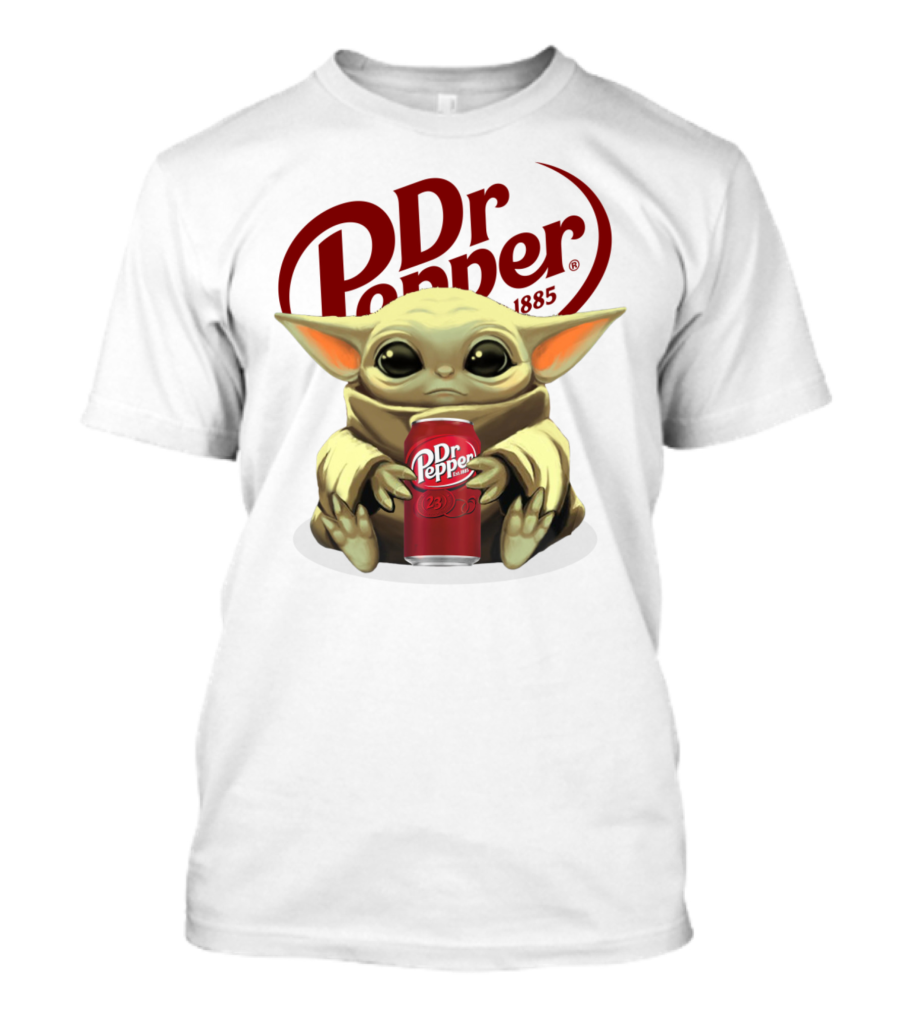 Dr Pepper 1885 Baby Yoda Holding Dr Pepper Can T-Shirt