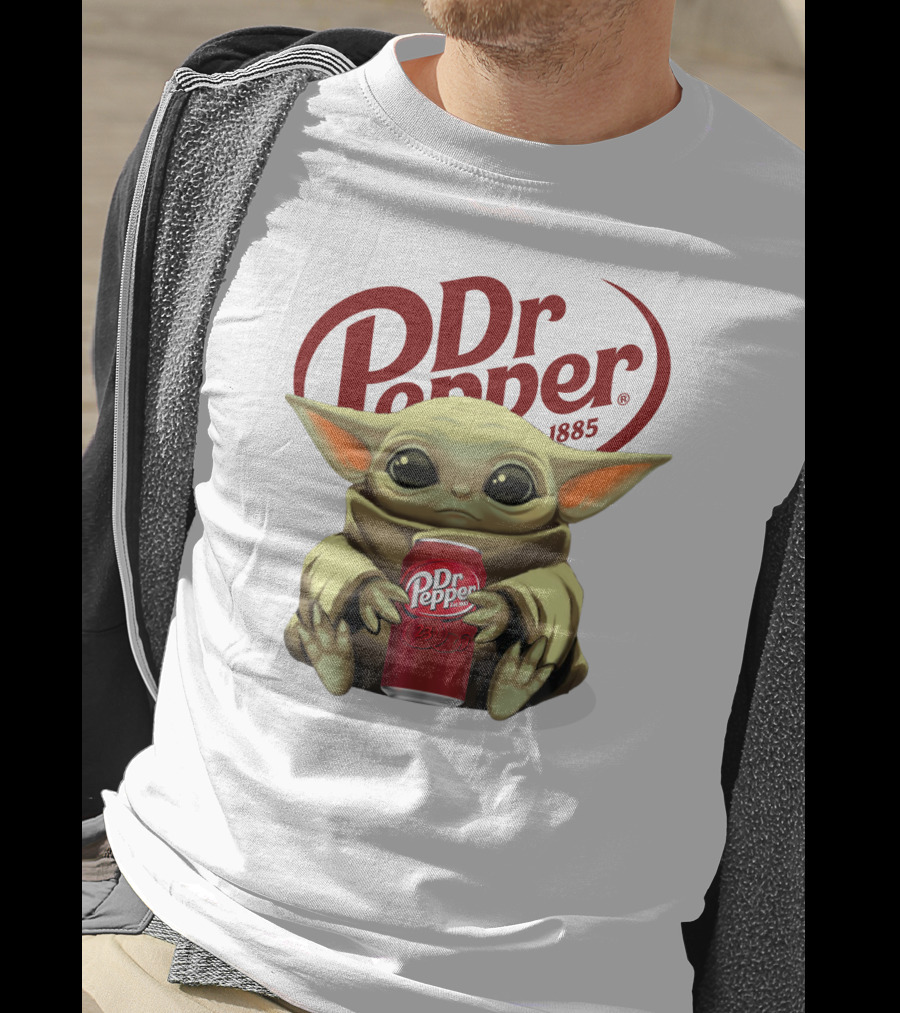 Dr Pepper 1885 Baby Yoda Holding Dr Pepper Can T-Shirt