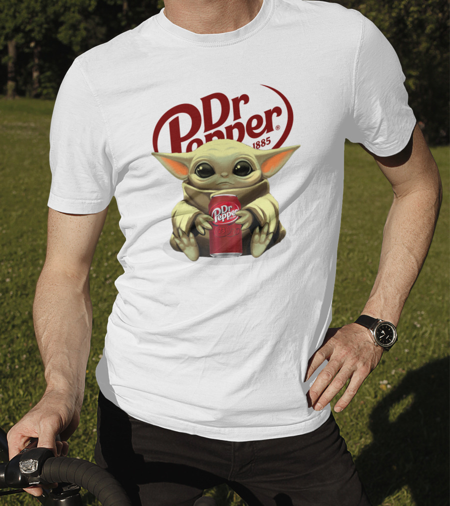 Dr Pepper 1885 Baby Yoda Holding Dr Pepper Can T-Shirt