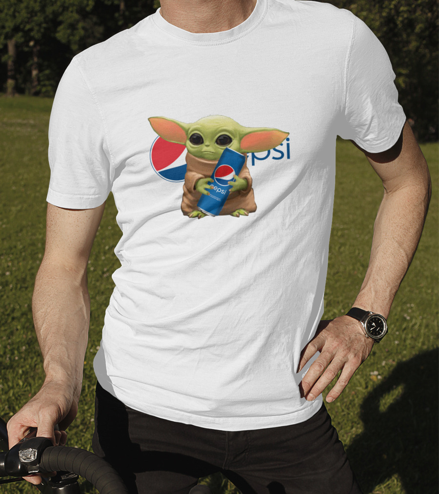 Baby Yoda Holding Pepsi Can With Pepsi T-Shirt