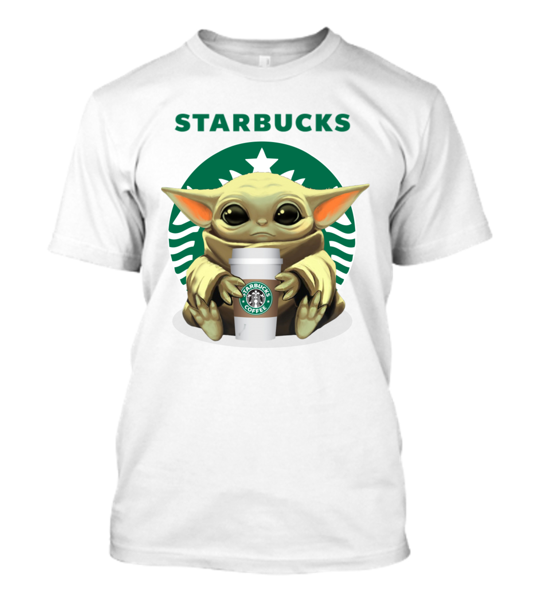 Baby Yoda Starbucks Coffee Icon Crossover T-Shirt