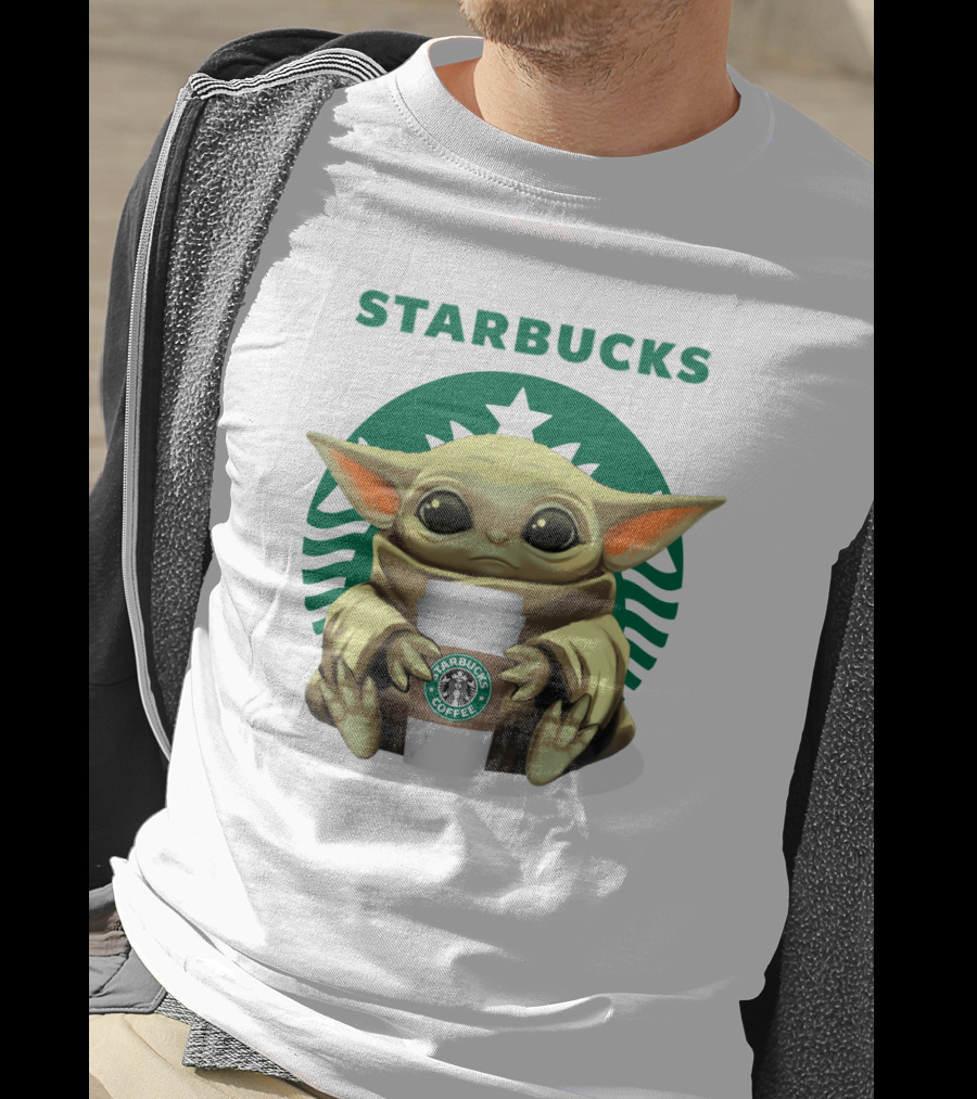 Baby Yoda Starbucks Coffee Icon Crossover T-Shirt