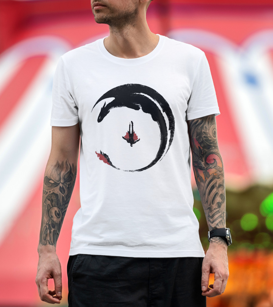 Hiccup and Toothless Fly Artistic Circular T-Shirt