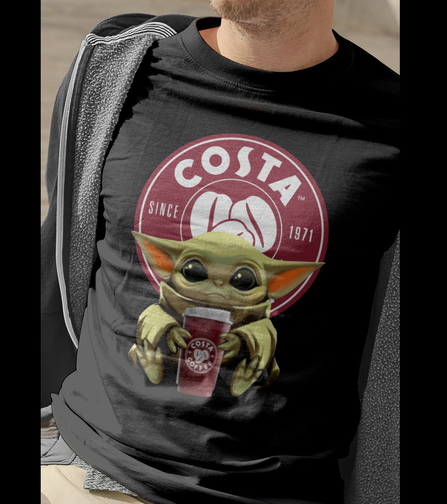 Baby Yoda Holding Costa Coffee Cup Since 1971 T-Shirt