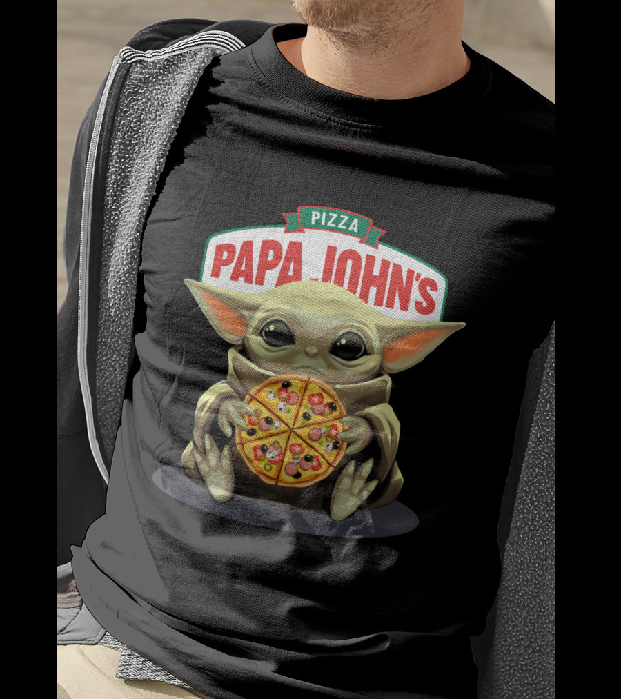 Baby Yoda Holding Papa John's Pizza T-Shirt