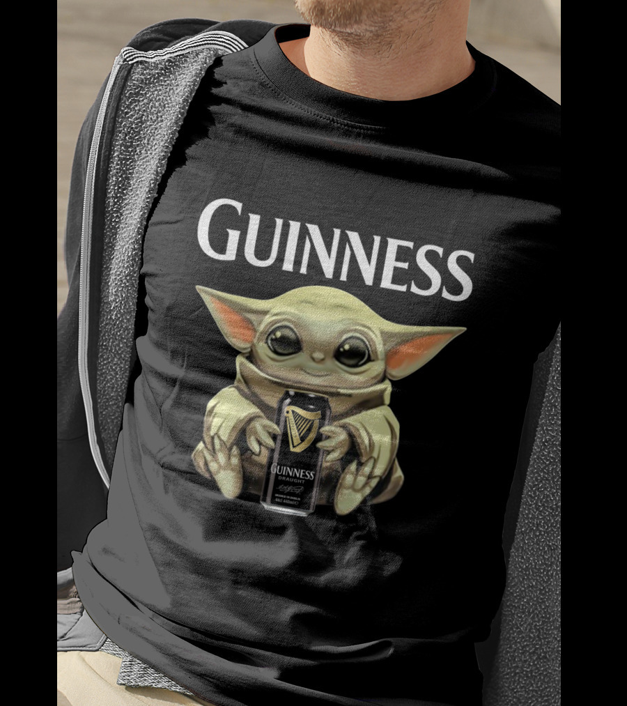 Guinness Baby Yoda Holding Can T-Shirt