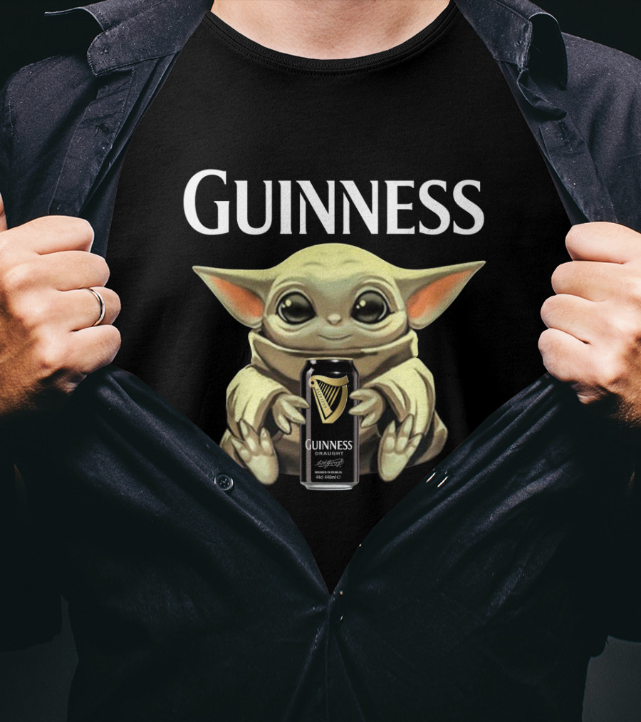 Guinness Baby Yoda Holding Can T-Shirt