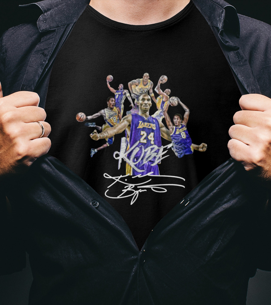 Kobe Lakers Number 24 Signature Basketball Mix T-Shirt